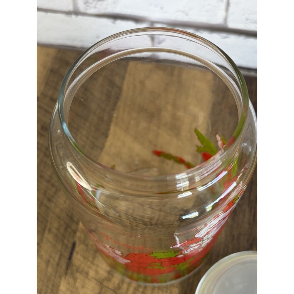 Strawberry Shortcake Glass Canister Jar & Lid 8.5” 1980 Vintage Mint - Picture 8 of 11